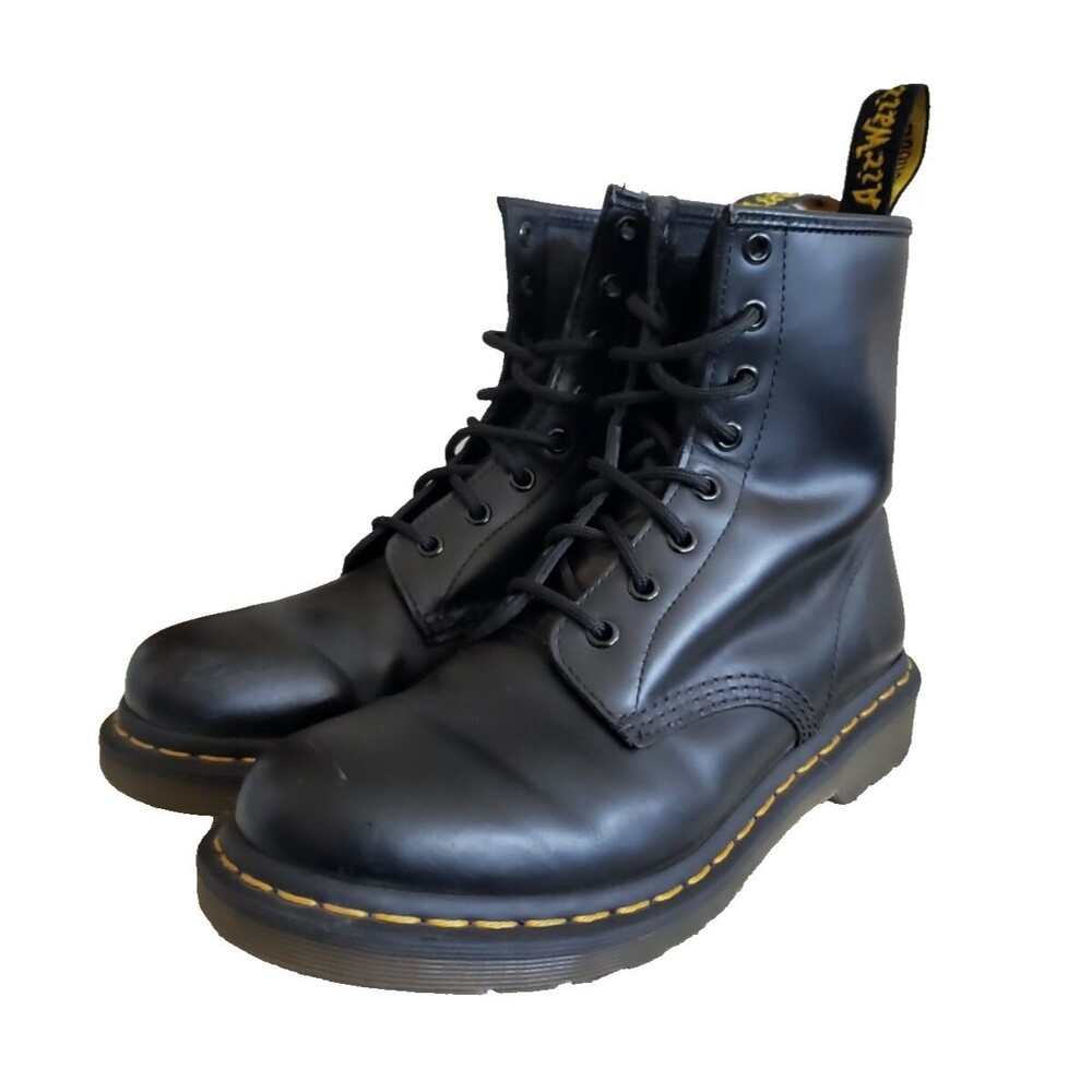 Dr Martens 1460 W Smooth Leather Lace Up Boots Black‎ Women's Size 9 Doc Martens